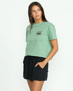 Womens Stone Shine Elastic Waist Shorts