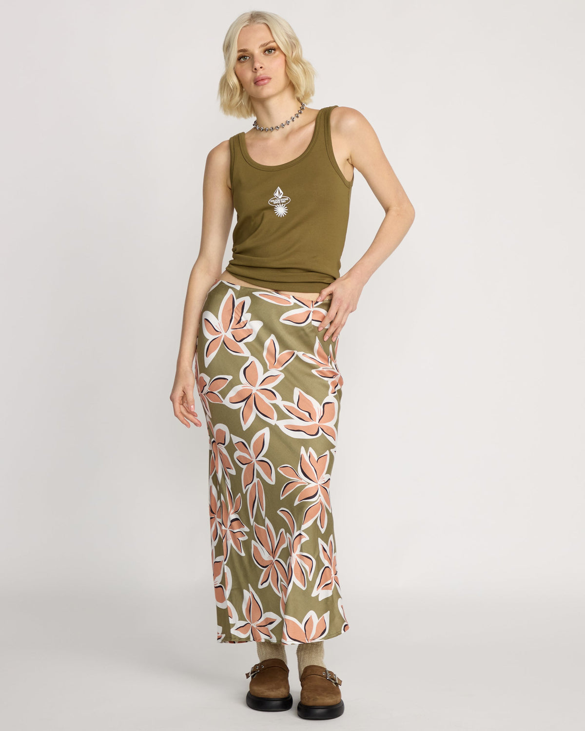 Womens Psychonic Midi Skirt
