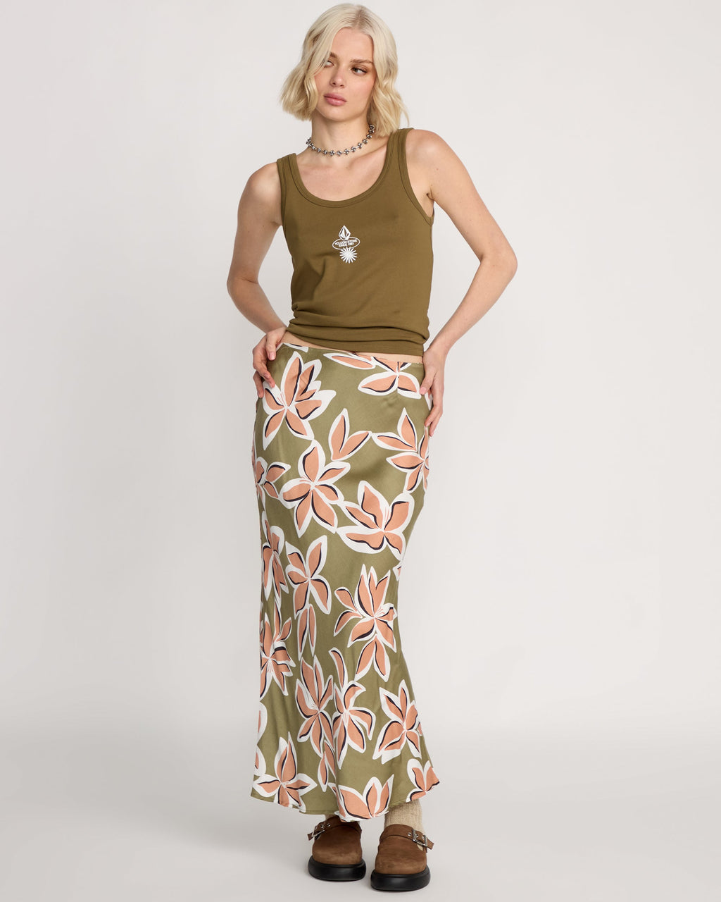 Womens Psychonic Midi Skirt
