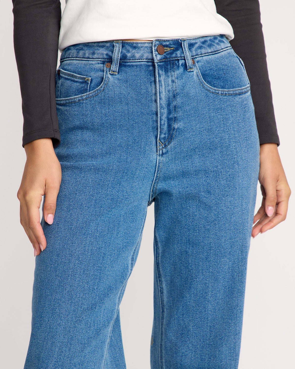 Womens Stoned Boyfriend High Rise Denim Jeans