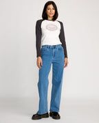Womens Stoned Boyfriend High Rise Denim Jeans