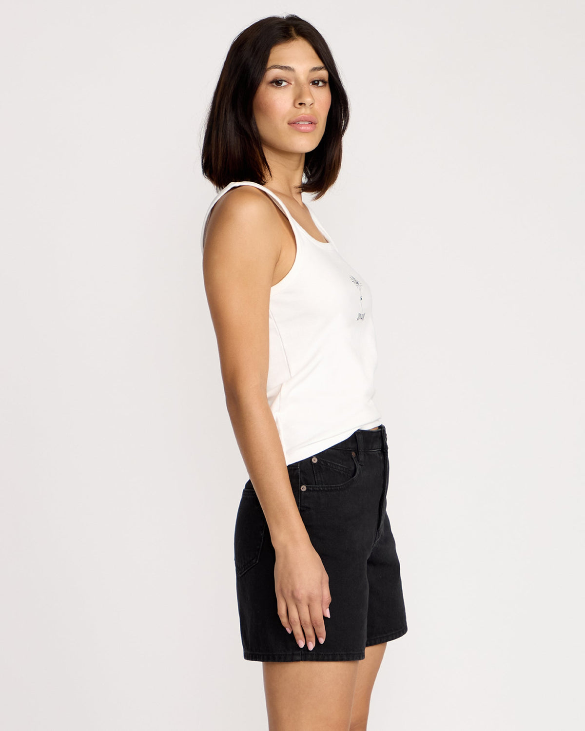 Womens Stoned Boyfriend Long Denim Shorts