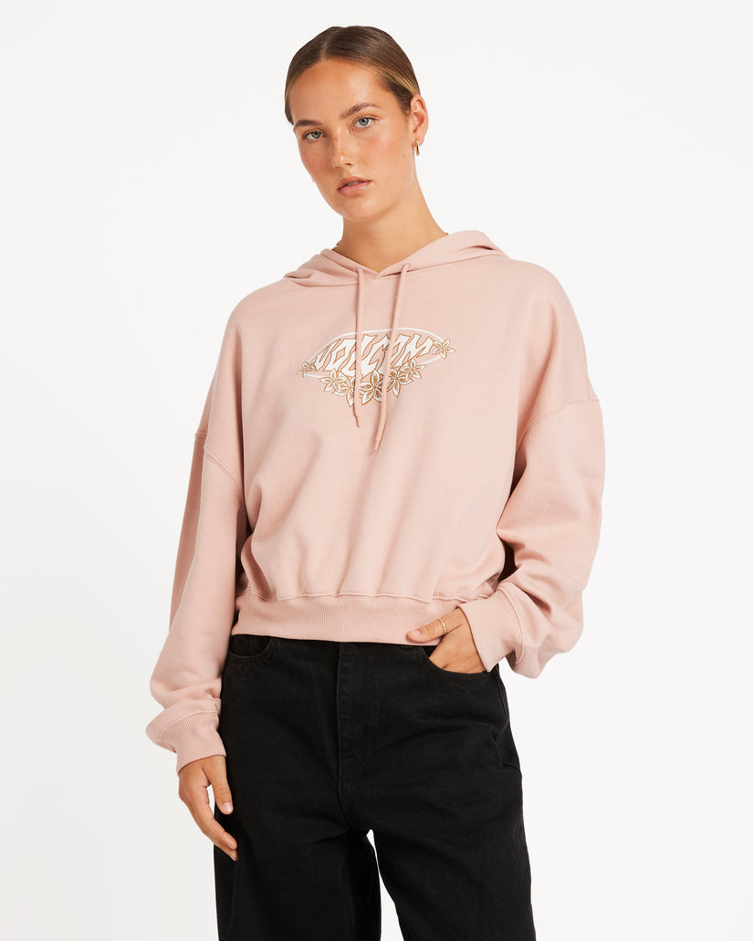 Womens Beach Bum Crop Pullover Hoodie