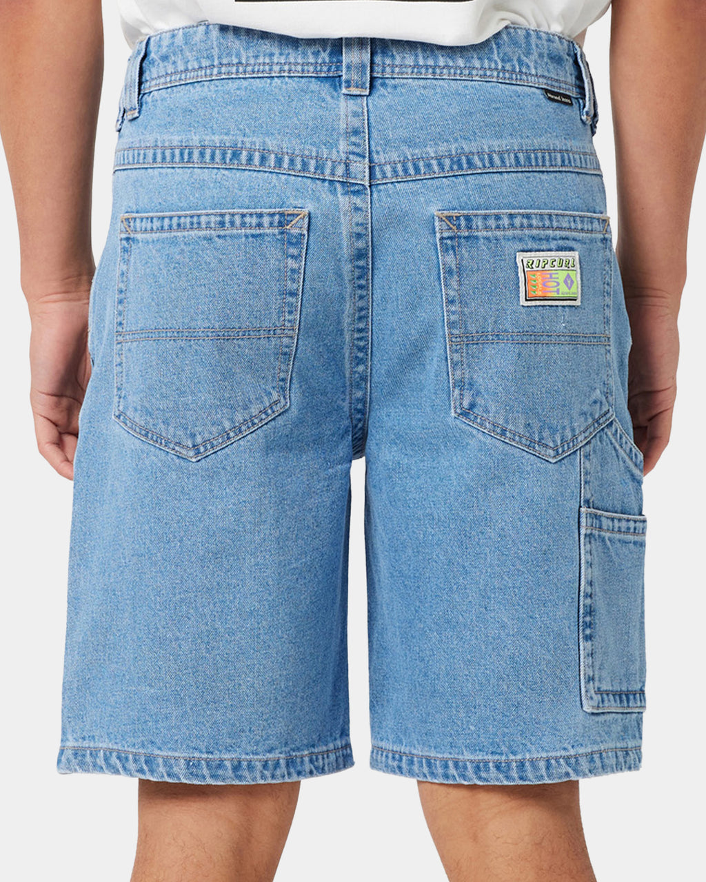 Mens A Brand x Rip Curl A5 Baggy Larry Tapered Denim Shorts