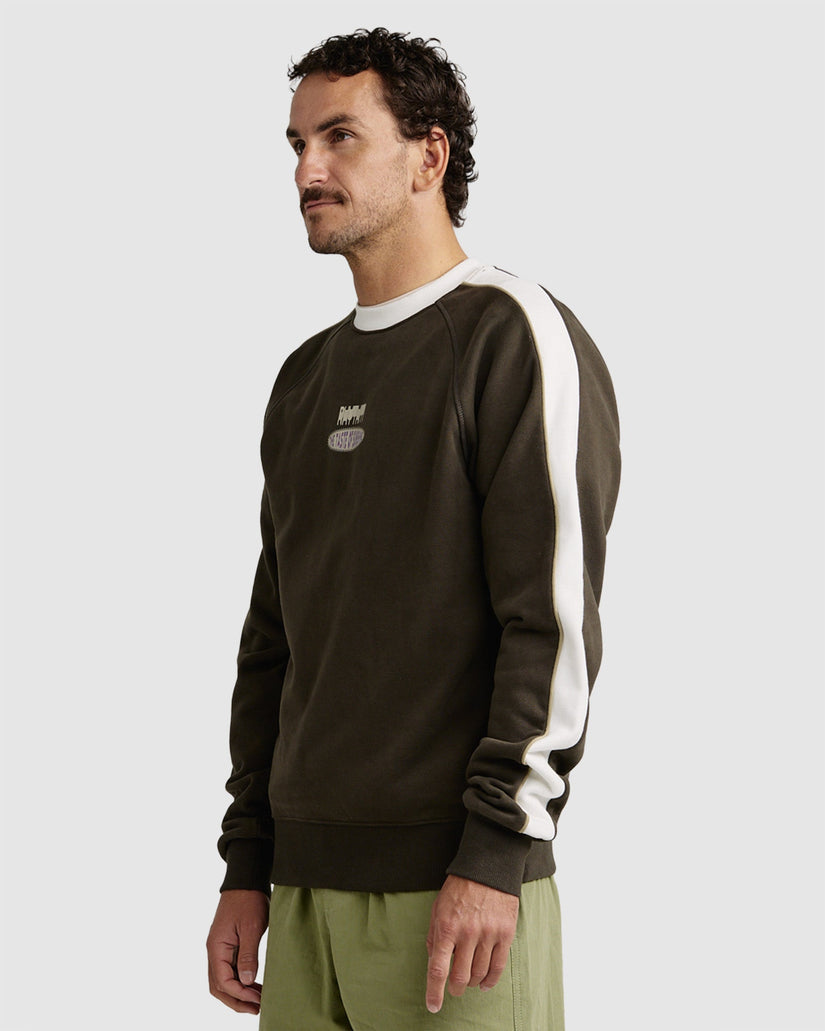 MENS HEAVYWEIGHT PINSTRIPE CREW NECK