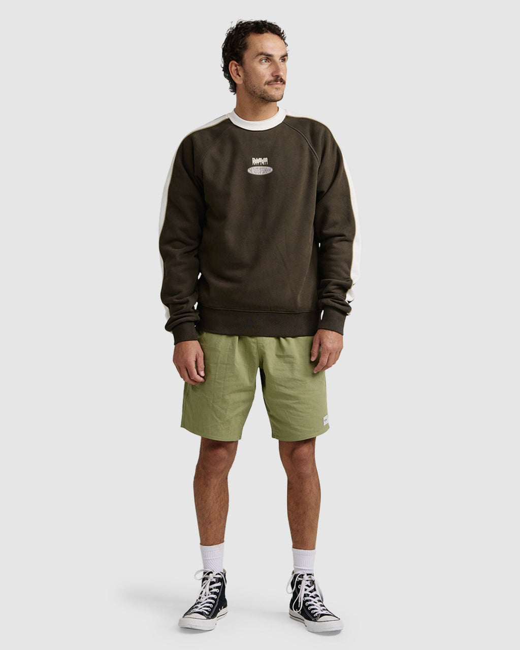 MENS HEAVYWEIGHT PINSTRIPE CREW NECK
