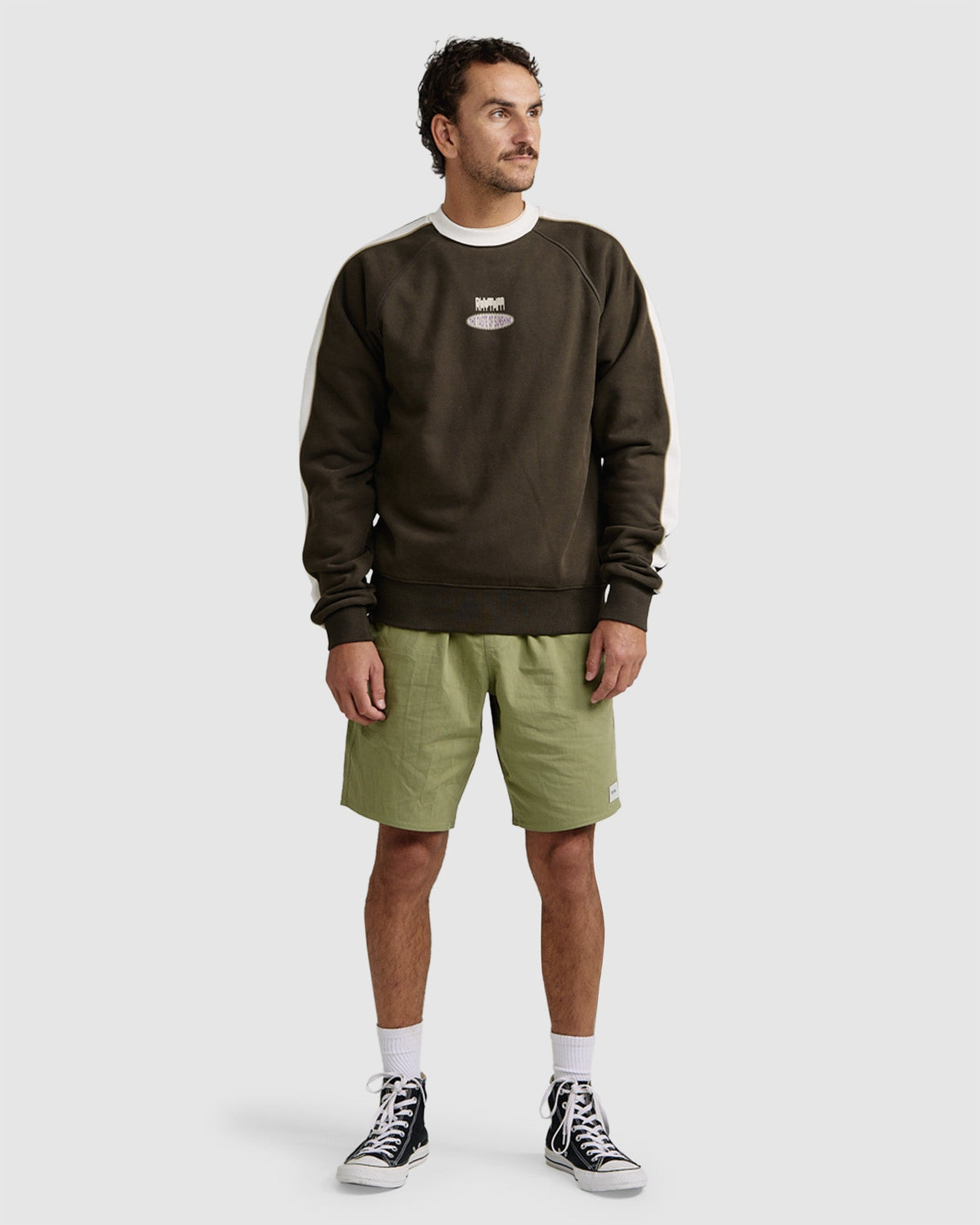 MENS HEAVYWEIGHT PINSTRIPE CREW NECK
