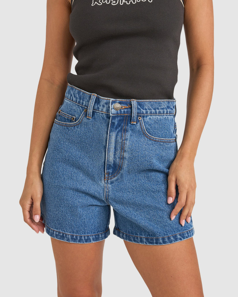 WOMENS BRISA HIGH WAIST DENIM SHORTS