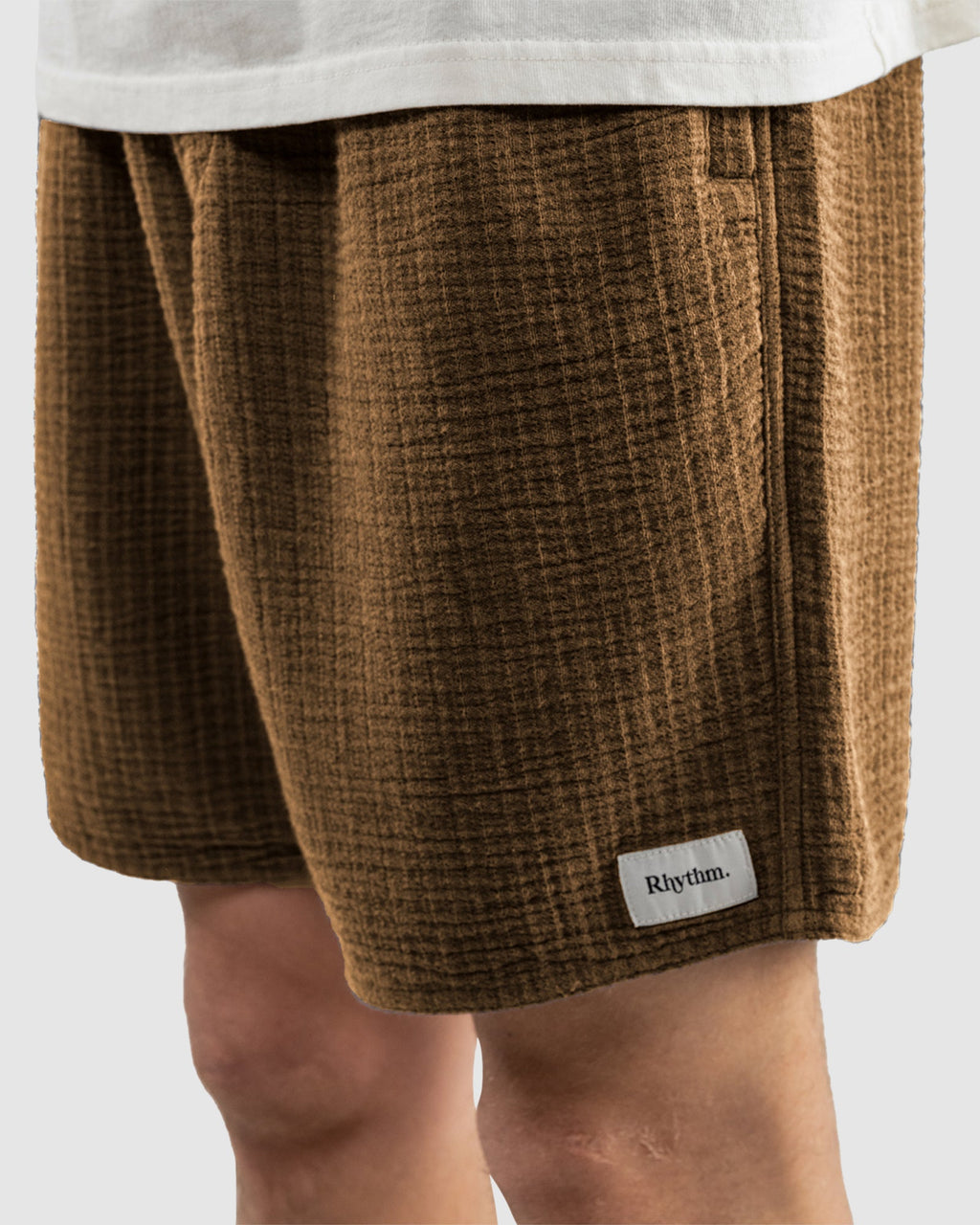 Mens Textured Linen Walkshorts