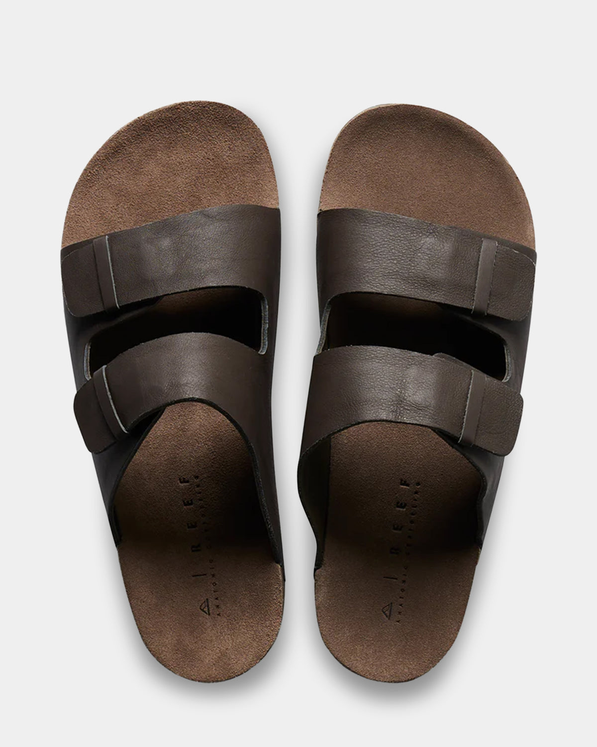 Mens Ojai Two Bar Brown Slides
