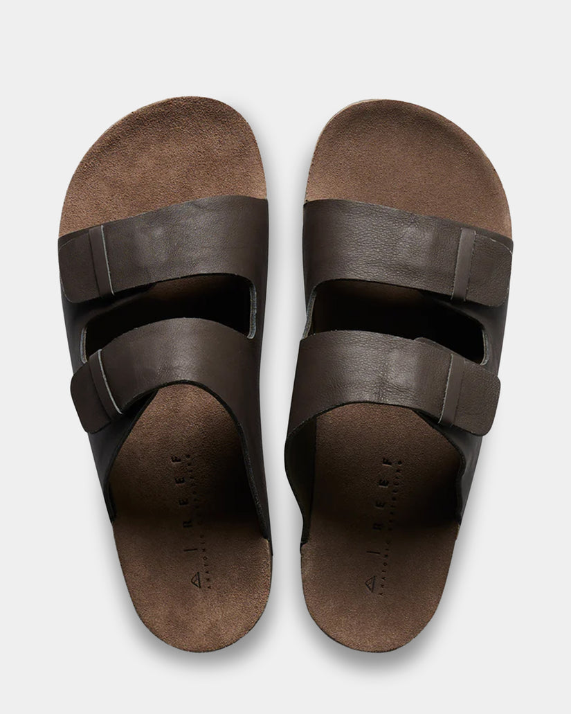 Mens Ojai Two Bar Brown Slides