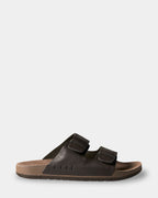 Mens Ojai Two Bar Brown Slides