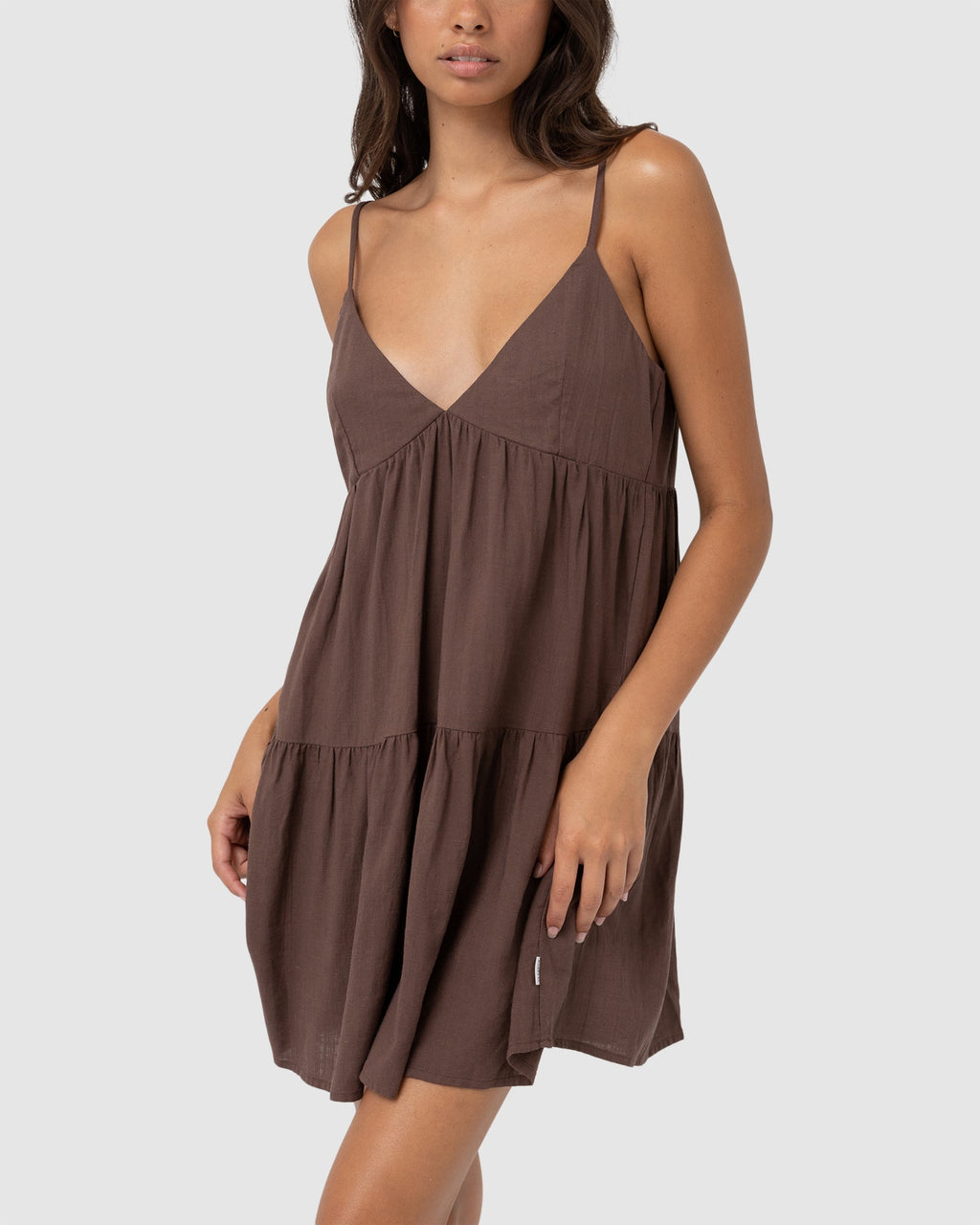 WOMENS CLASSIC TIERED MINI DRESS