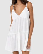 WOMENS CLASSIC TIERED MINI DRESS