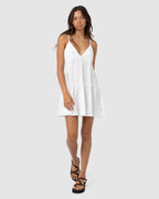 WOMENS CLASSIC TIERED MINI DRESS