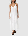WOMENS CLASSIC TIERED MIDI DRESS