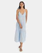 WOMENS CLASSIC TIERED MIDI DRESS