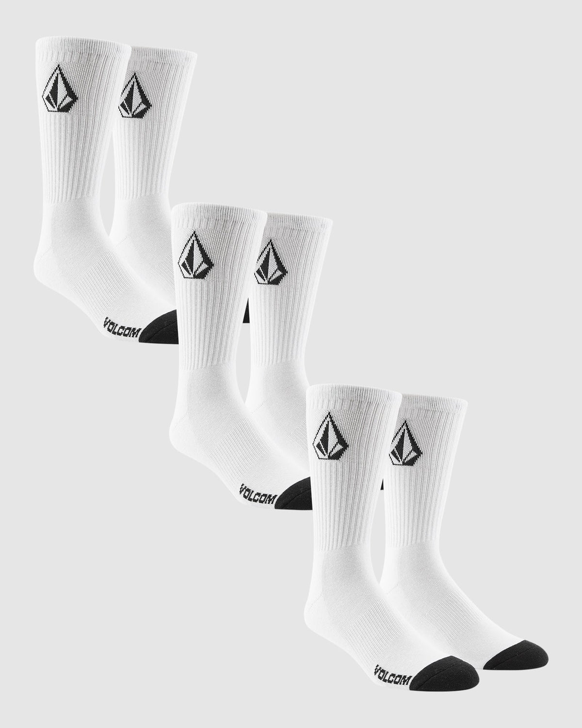 Mens Full Stone 3 Pack Crew Socks