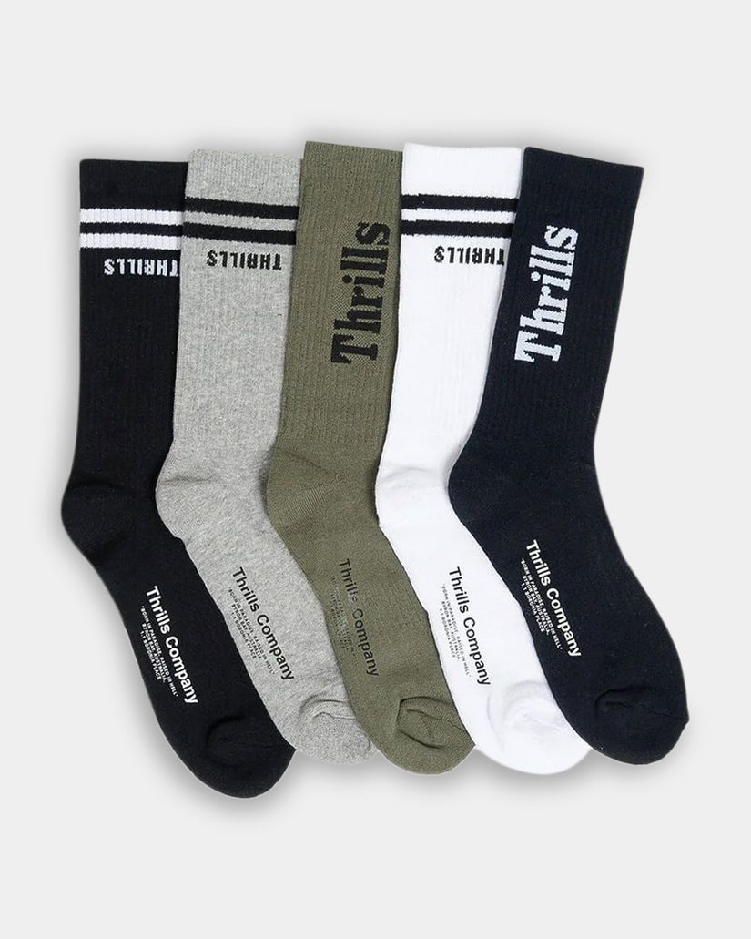MENS MINIMAL THRILLS 5 PACK SOCKS