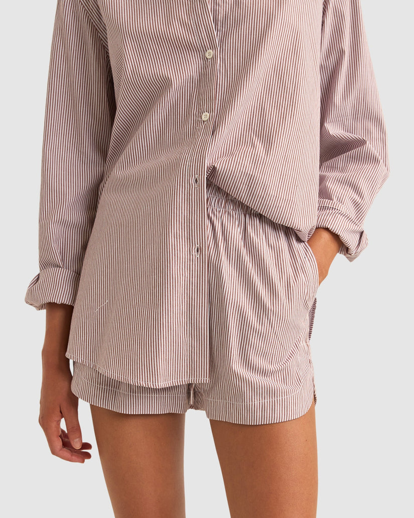 Womens Zephyr Stripe Beach Elastic Waist Shorts