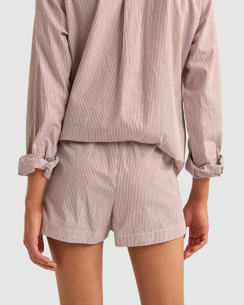 Womens Zephyr Stripe Beach Elastic Waist Shorts