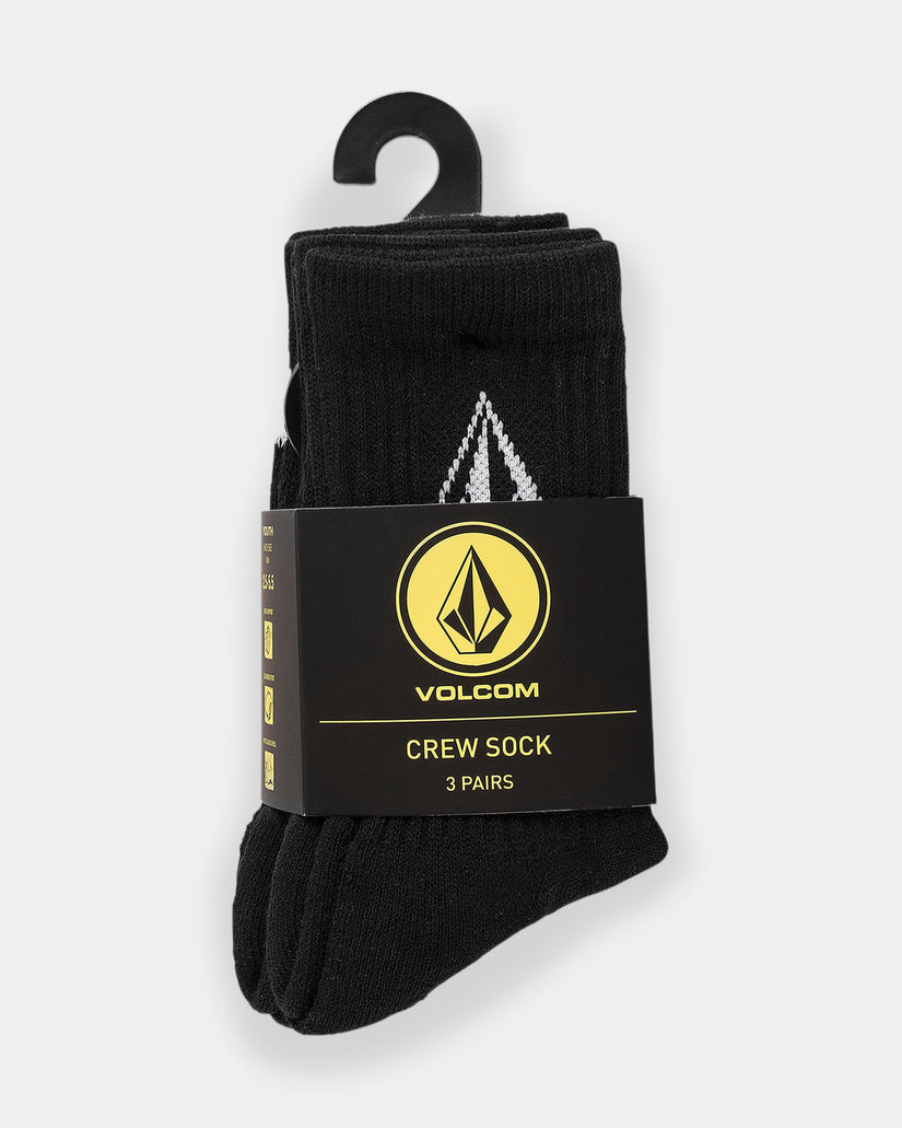 Boys 8-16 Full Stone 3 Pack Crew Socks