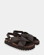 Fibonacci Leather Criss-Cross Sandals