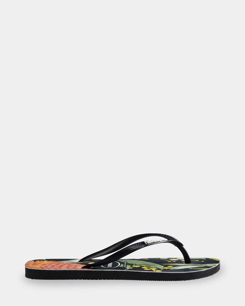 Womens Slim Bush Flower Thongs