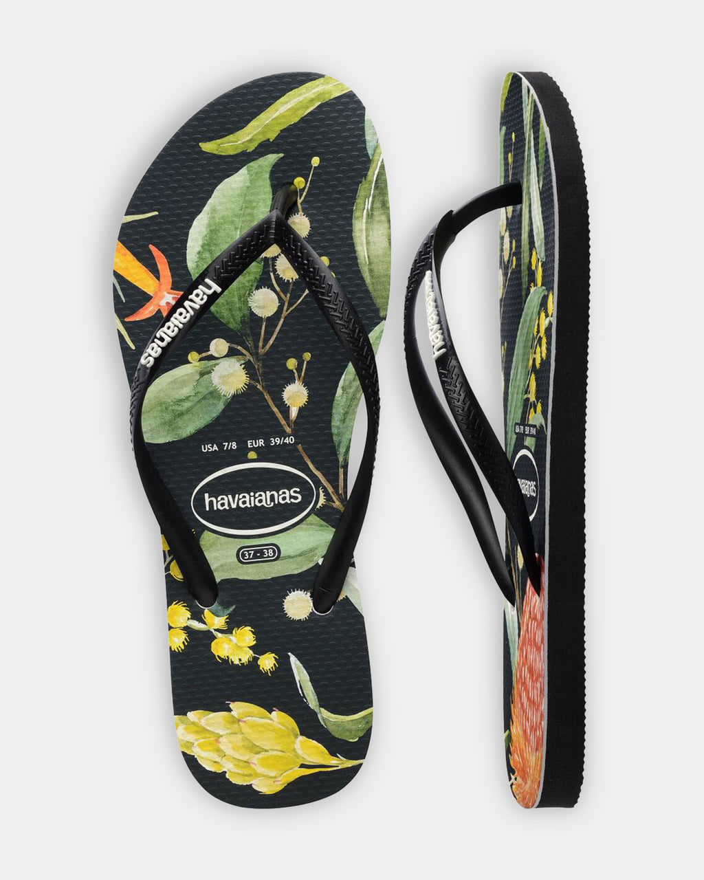 Womens Slim Bush Flower Thongs