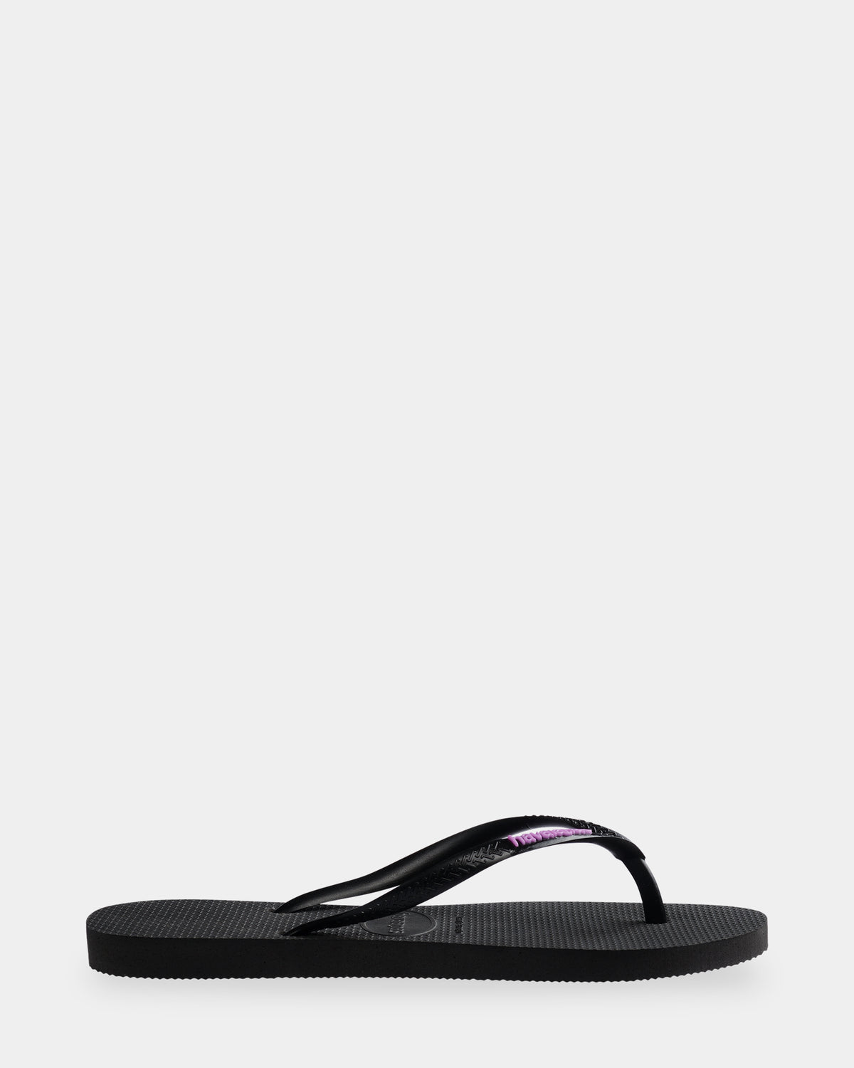 Womens Slim Rubber Logo Thongs