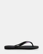 Womens Slim Rubber Logo Thongs