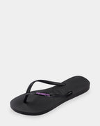 Womens Slim Rubber Logo Thongs
