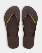 Womens Slim Rubber Logo Thongs