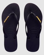 Womens Slim Metal Logo Thongs