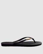 Womens Slim Metal Logo Thongs