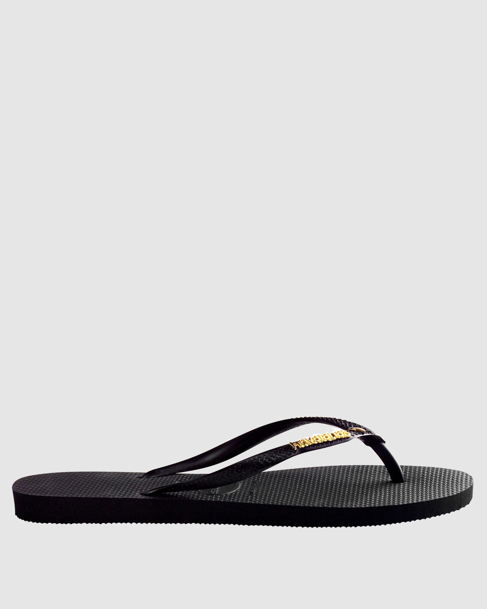 Womens Slim Metal Logo Thongs