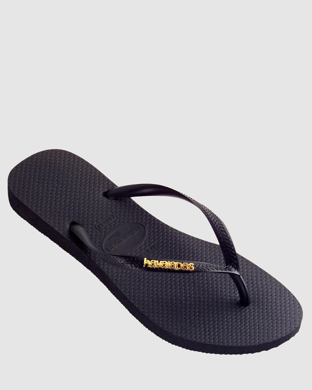 Womens Slim Metal Logo Thongs