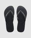 SLIM METAL LOGO GLITTER THONGS