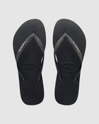 SLIM METAL LOGO GLITTER THONGS