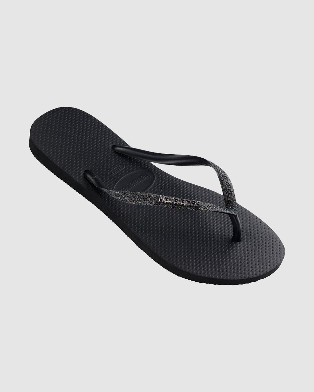 SLIM METAL LOGO GLITTER THONGS