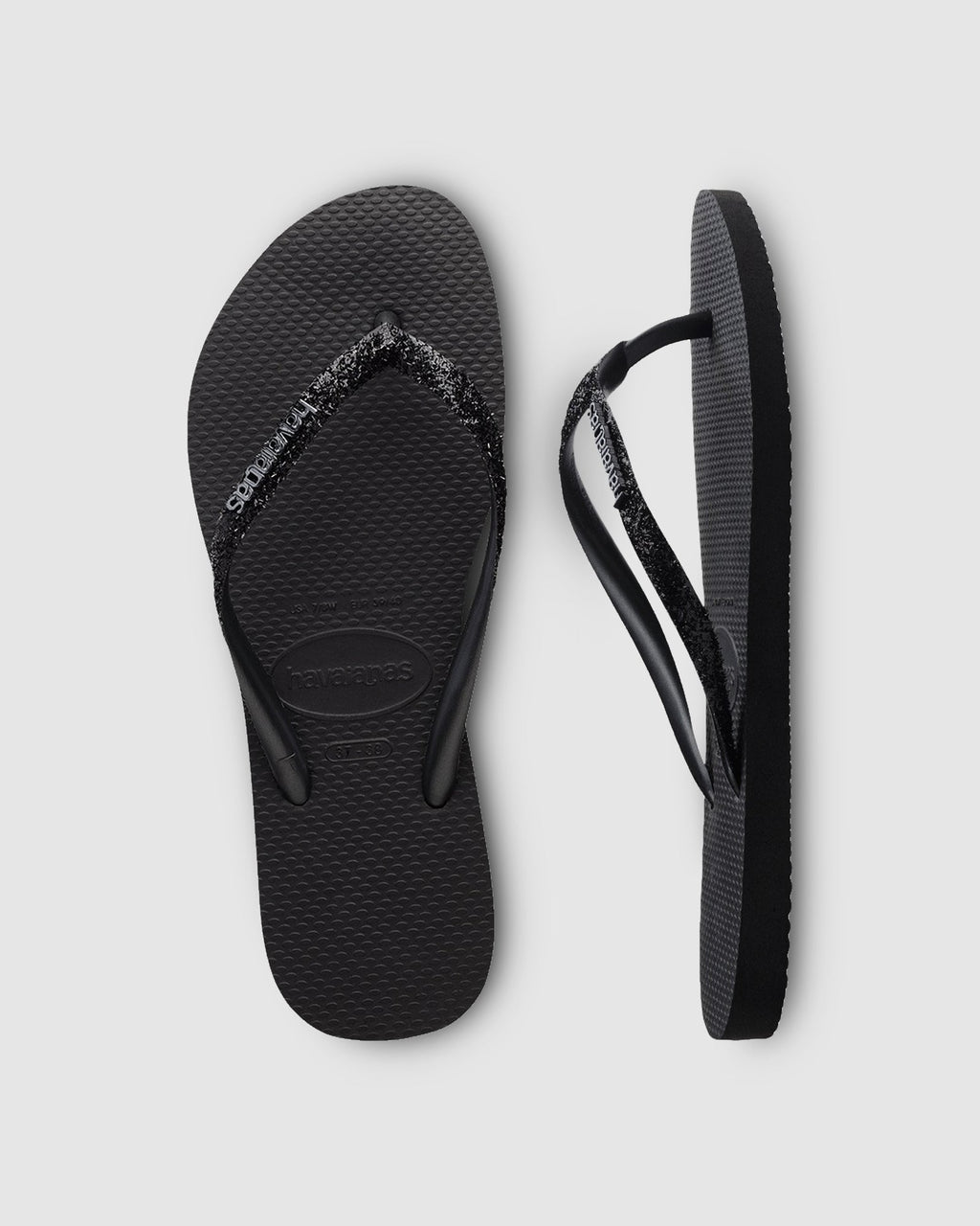 Womens Slim Metal Logo Thongs