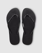 Womens Slim Metal Logo Thongs
