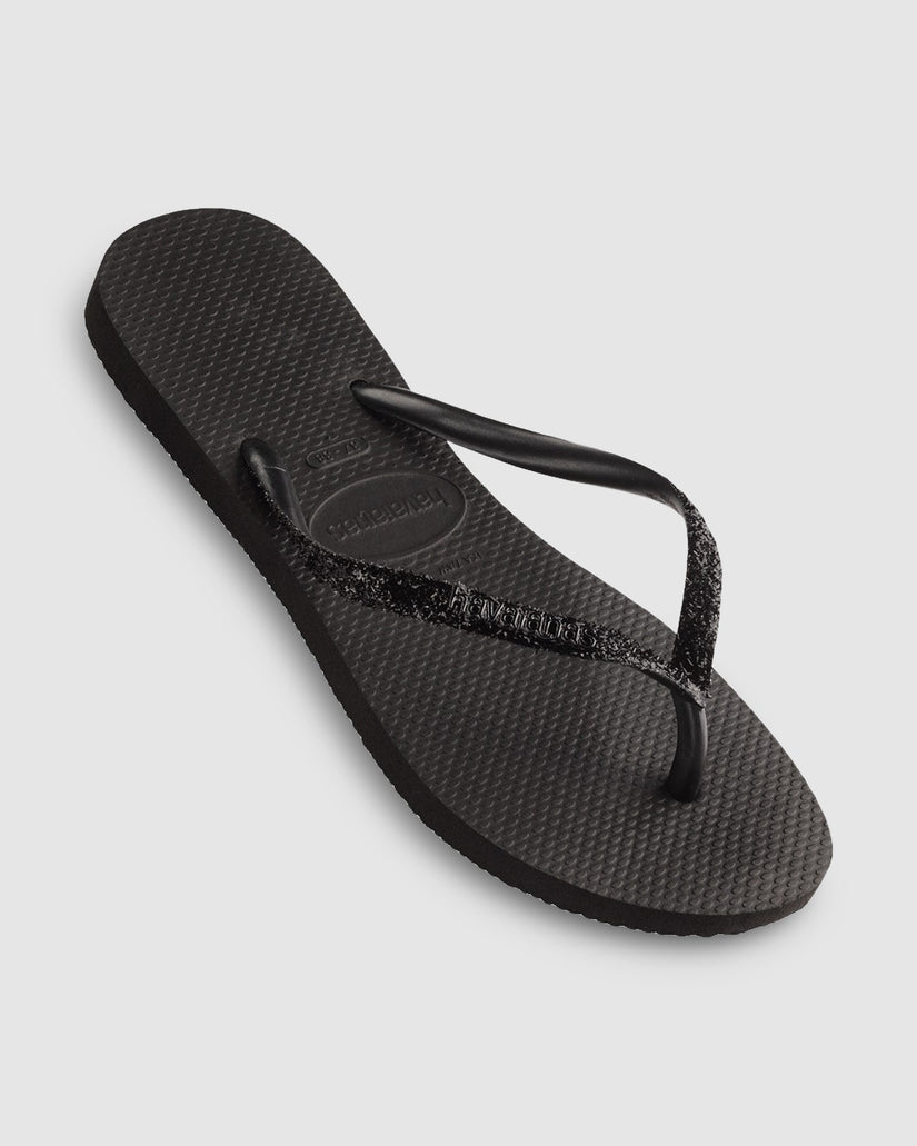 Womens Slim Metal Logo Thongs