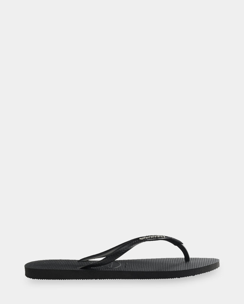 Womens Slim Metal Logo Thongs