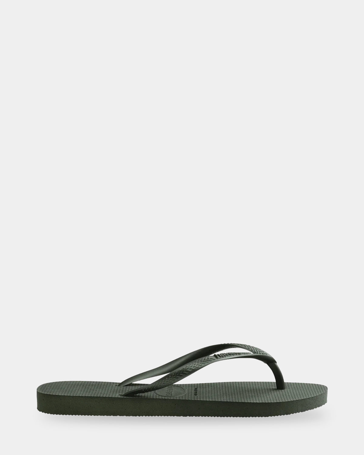 Slim Metallic Green Olive Thongs