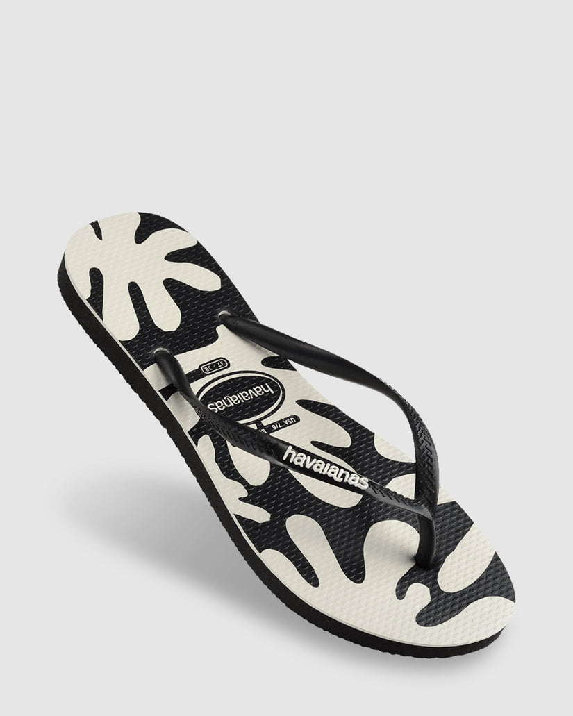 Womens Slim Coral Black Thongs