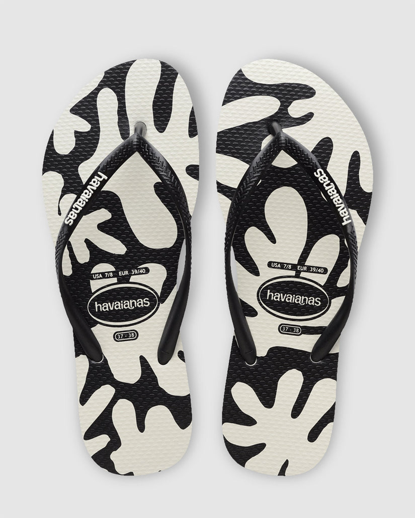 Womens Slim Coral Black Thongs