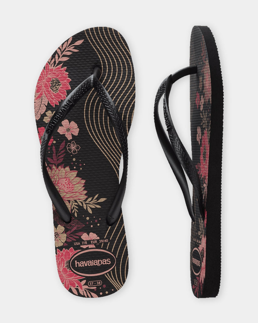 Womens Slim Organic Black Thongs