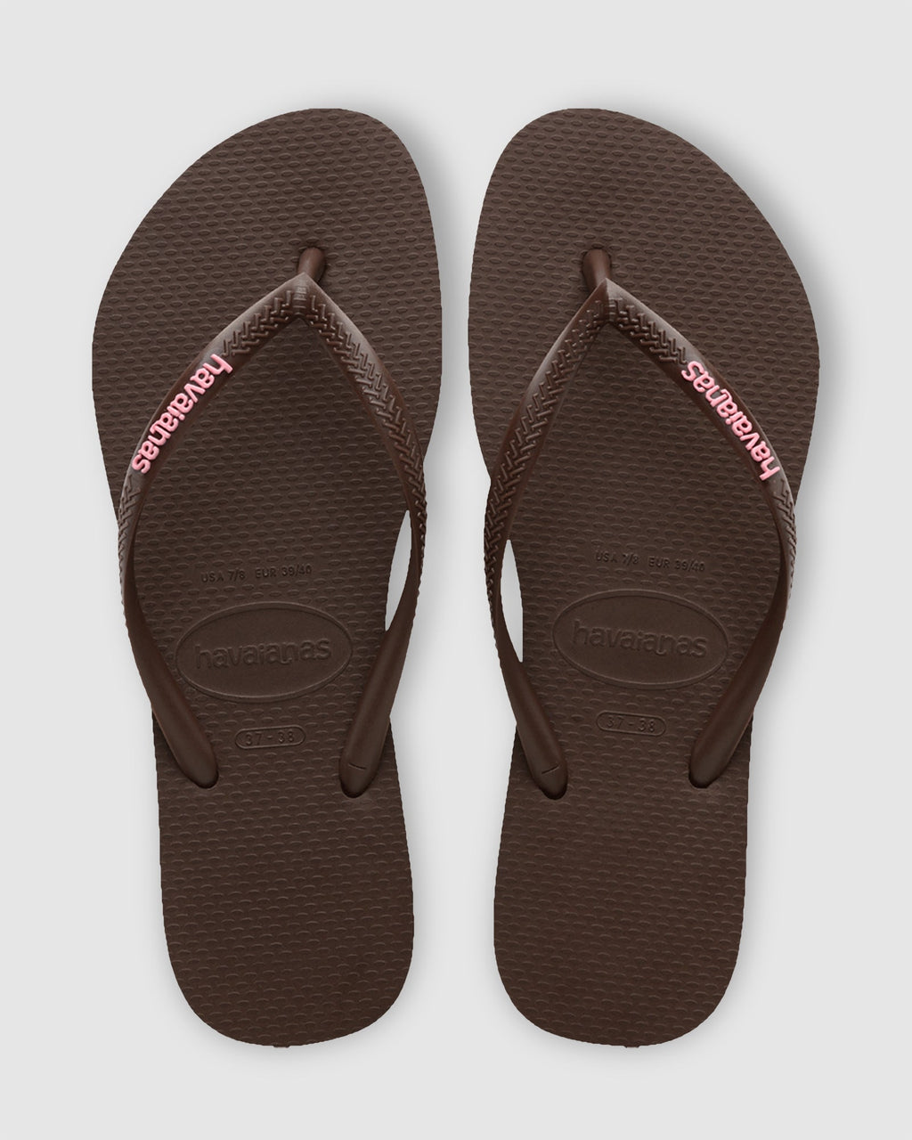 Womens Slim Rubber Logo Thongs