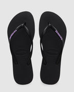 Womens Slim Rubber Logo Thongs